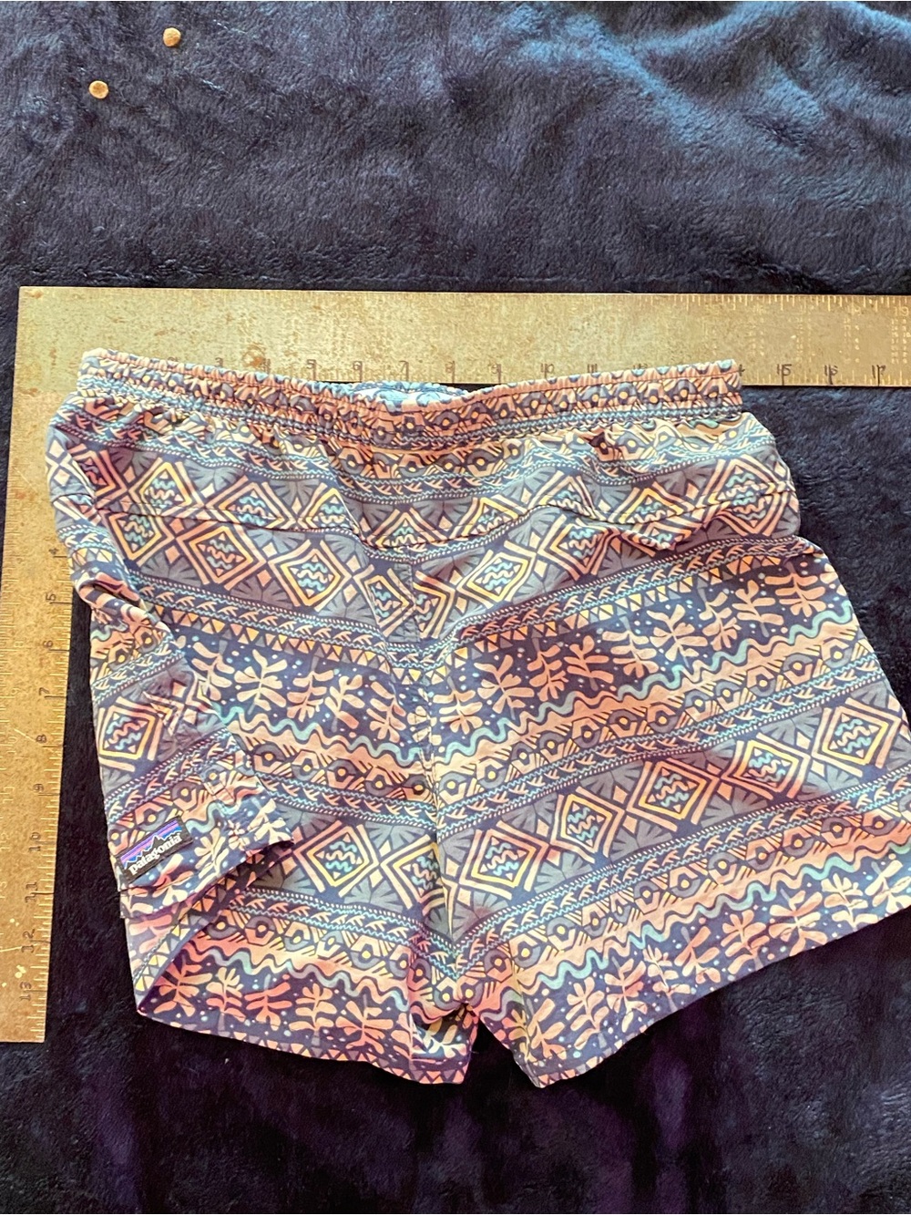 Patagonia Pink and Blue Patterned Men's Swim Trunks